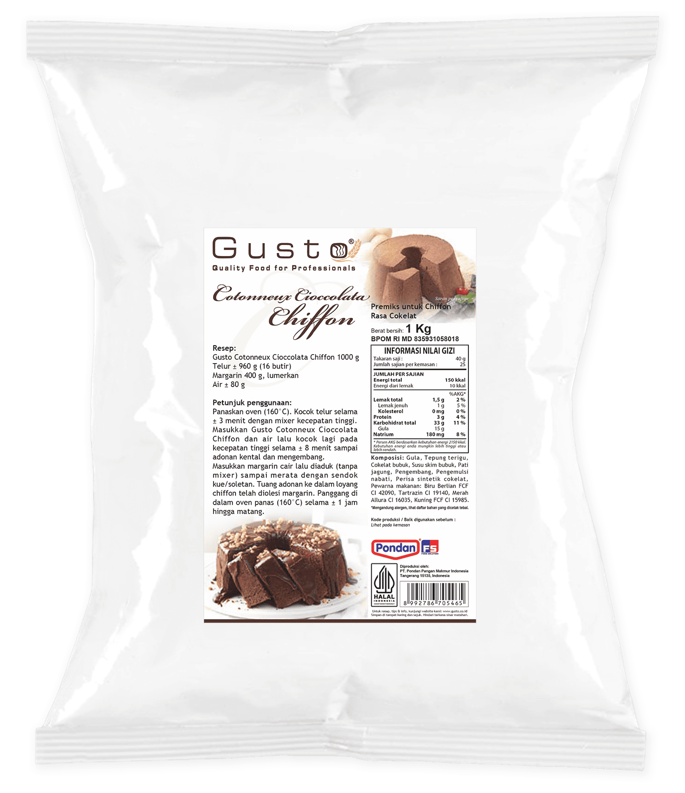 Gusto Chiffon Cokelat 1 kg