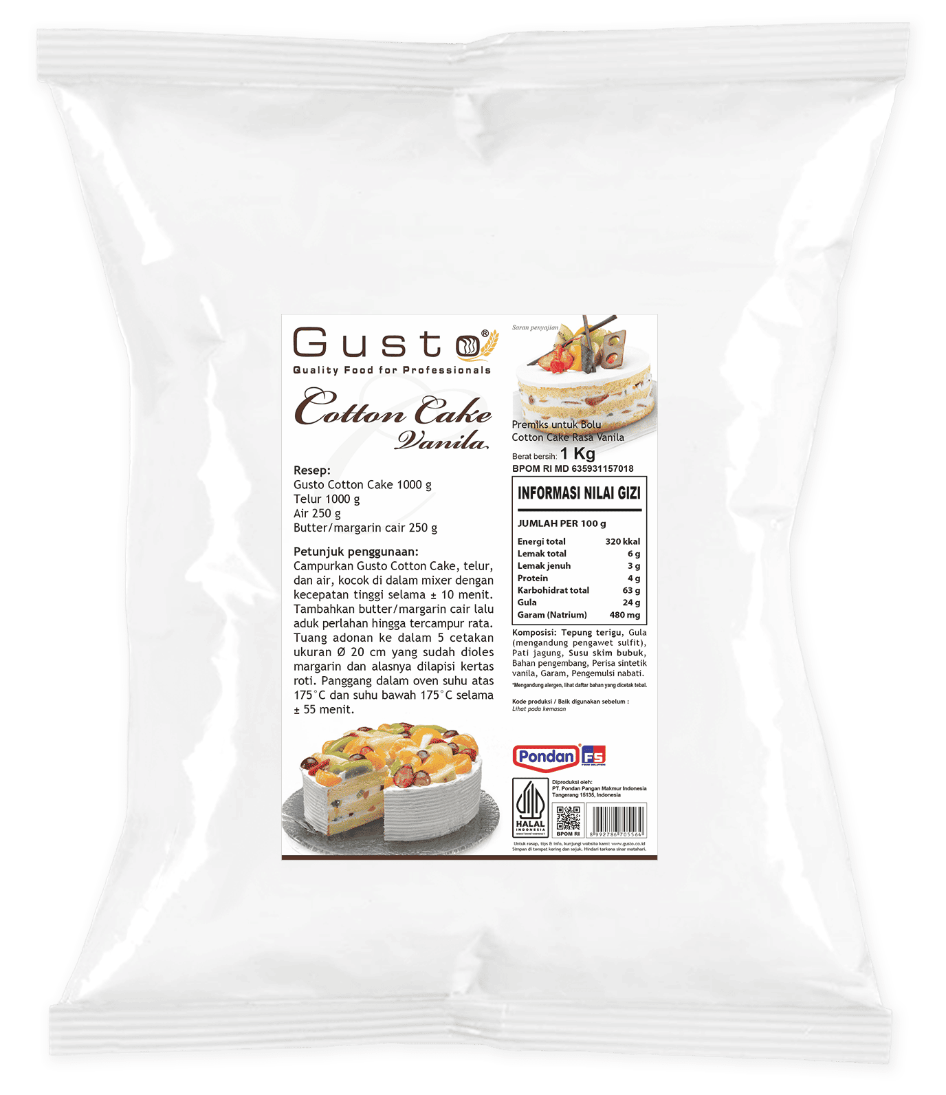 Gusto Cotton Cake Vanila 1 kg