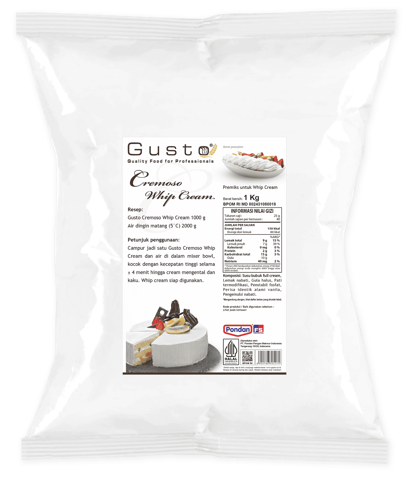 Gusto Bulky Whip Cream 1 kg